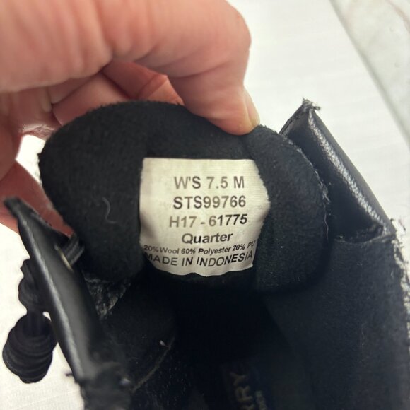 Sperry Women's 7.5 Black Grey Herringbone Syren Gulf Ankle Duck Boots - Picture 2 of 9